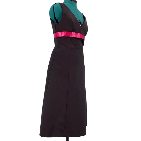 After Six Black Satin Sleeveless Midi Bridesmaid Prom Dress, 10 - Picture 9 of 16